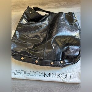 Rebecca Minkoff Shiny Black Tote with Dust Bag